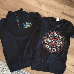 Harley-Davidson Black Womens Sweatshirt and T-Shirt Set